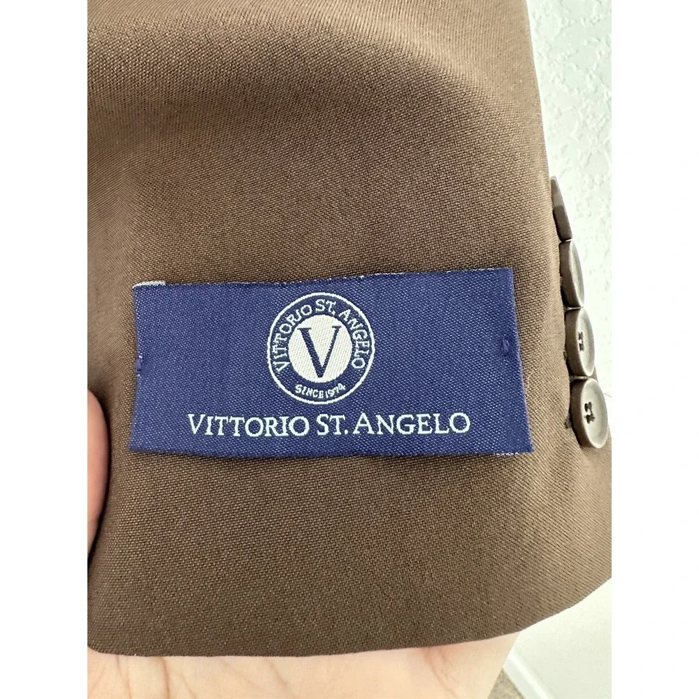 Vittorio St. Angelo Men's Sz 42 R Thin Blazer Jacket Brown Nwt